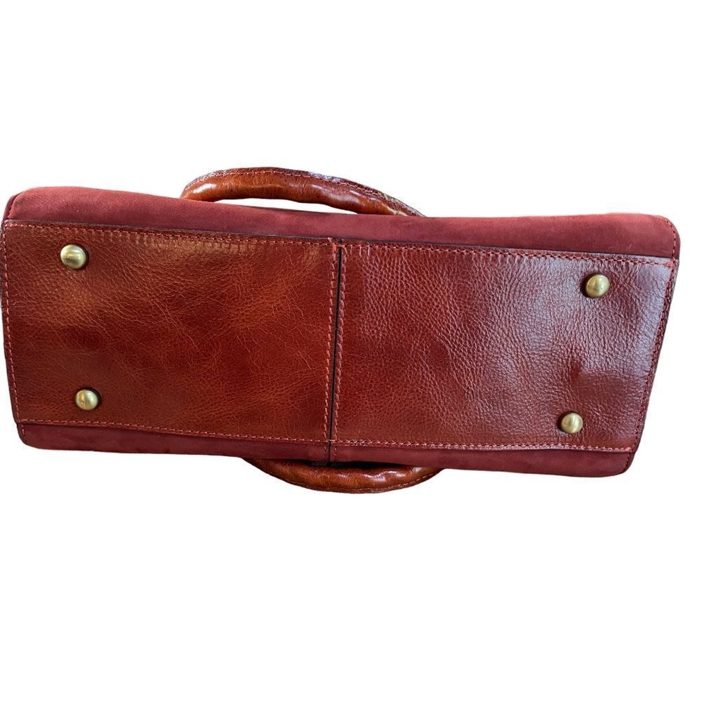 NWOT Patricia Nash maroon suede crossbody handbag-signed by Patricia Nash - Picture 5 of 13